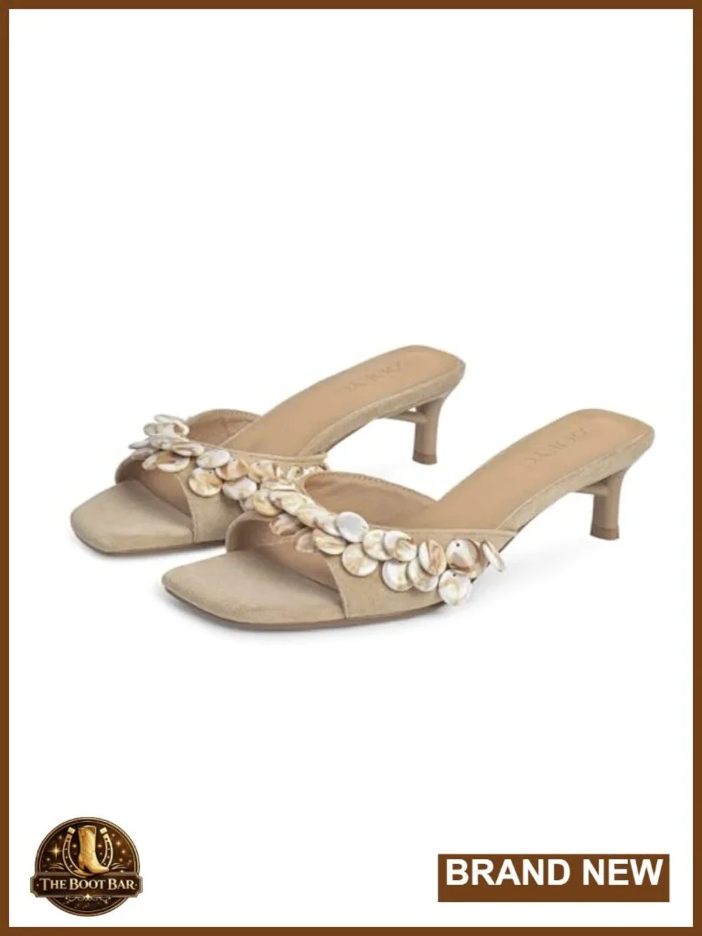 Faux Suede Kitten Heel Slip-On Mule Sandals Square Toe Dressy Comfortable